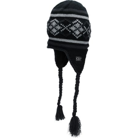 Empyre Douglas Fleece Grey, Black & Navy Earflap Beanie