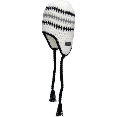 Empyre Beaker Earflap White, Black & Grey Knit Beanie
