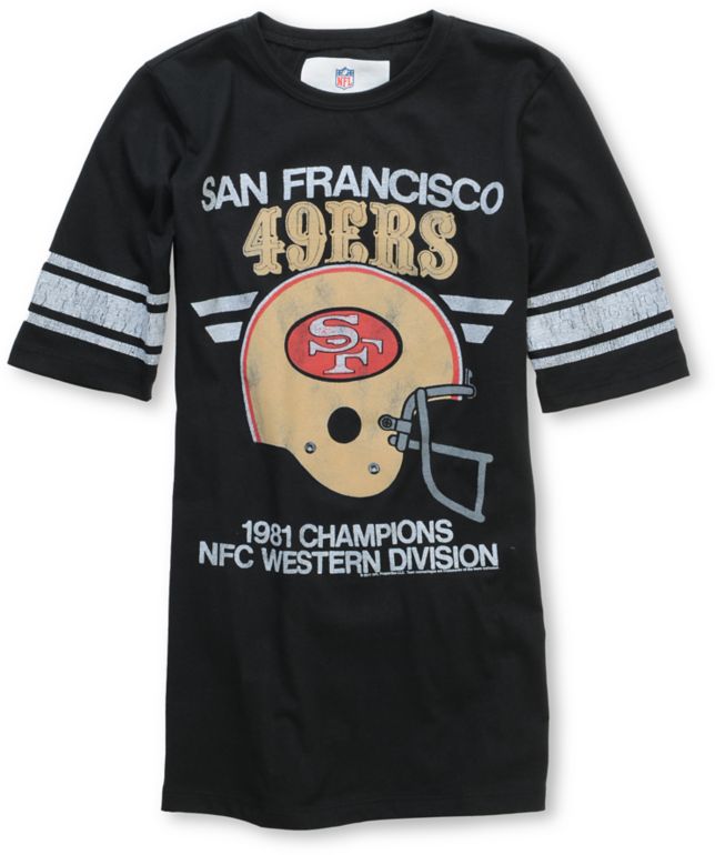 Junk Food Girls NFL San Francisco 49ERS Black Football Tee Shirt