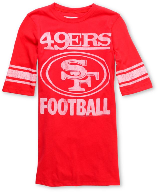 Junk Food Girls NFL San Francisco 49ERS Red Football Tee Shirt