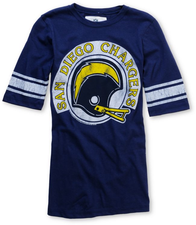 Junk Food Girls NFL San Diego Chargers Navy Football Tee Shirt