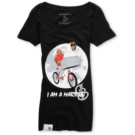 Counter Balance Girls Phone Home Black Tee Shirt
