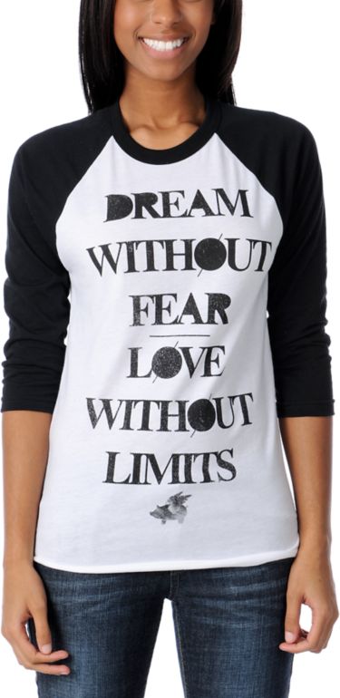 Glamour Kills Girls Dream Without Fear Baseball Tee Shirt