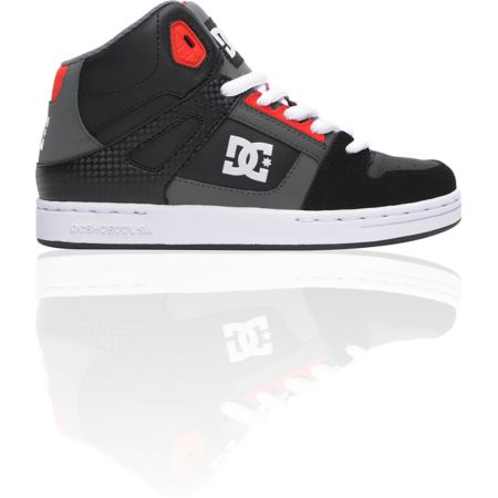 DC Boys Rebound Hi Black, Battleship and Red Skate Shoe