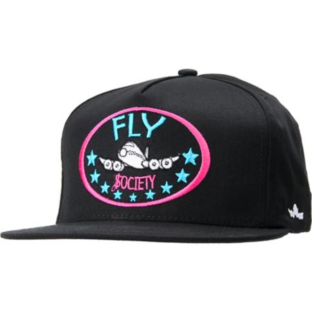 Fly Society Classic Black Snapback Hat