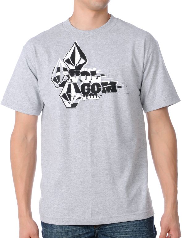 Volcom Tape Cut Grey Tee Shirt