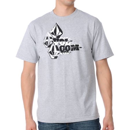 Volcom Tape Cut Grey Tee Shirt