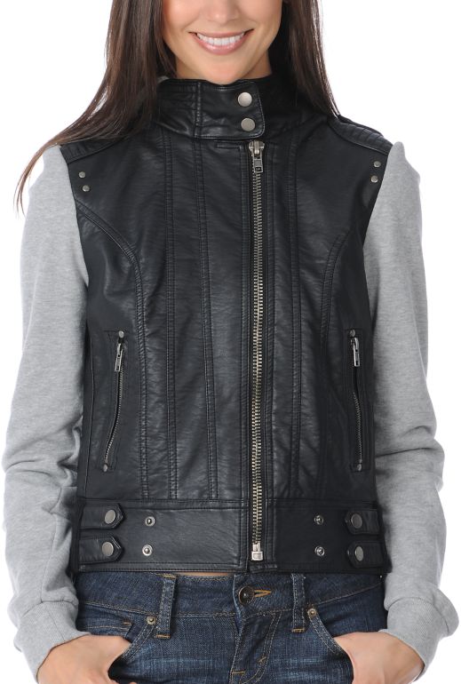 STS Blue Turf Black Faux Leather Jacket