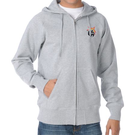The Hundreds Side Heather Grey Zip Up Hoodie 