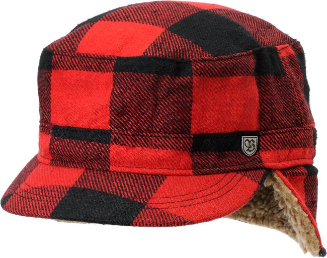 Brixton Lodge Red Plaid Hunter Earflap Hat