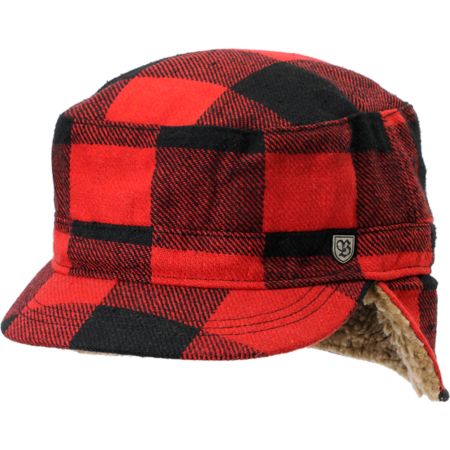 Brixton Lodge Red Plaid Hunter Earflap Hat