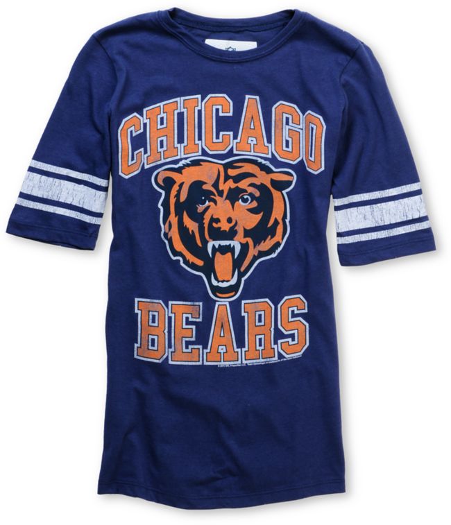 Junk Food Girls NFL Chicago Bears Navy  Football Tee Shirt