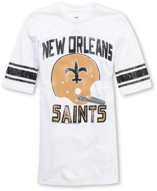 Junk Food Girls NFL New Orleans Saints White Football Tee Shirt