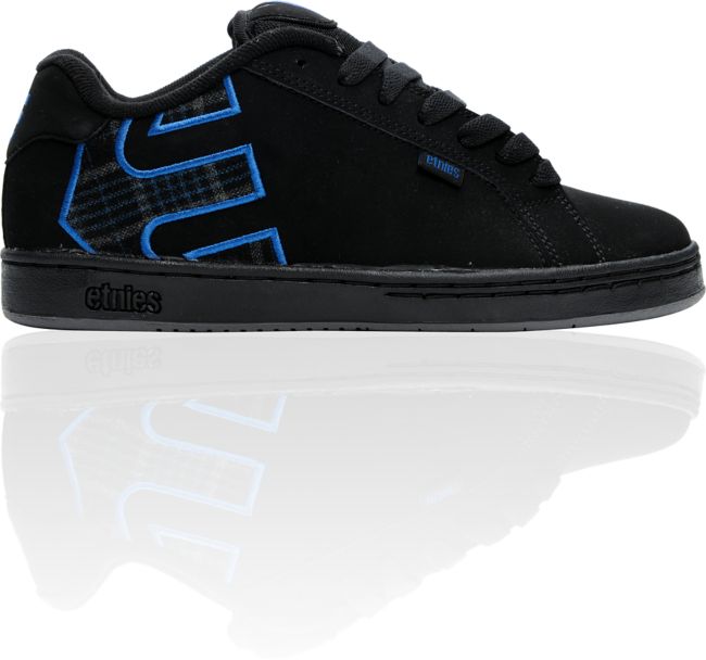 Etnies Fader Black & Royal Plaid Skate Shoe