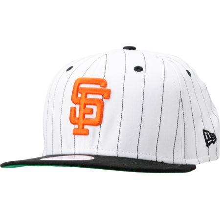 MLB San Francisco Giants White BITD Pin Stripe New Era Snapback Hat