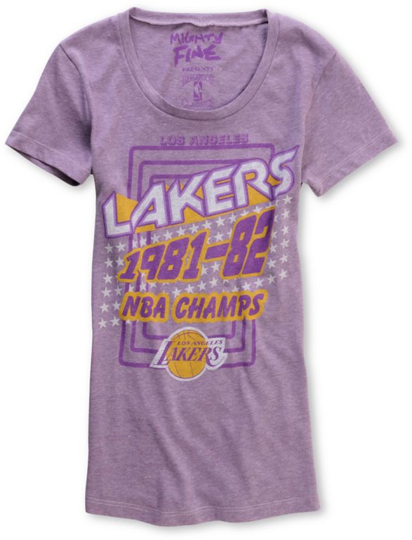 Mighty Fine Girls Purple Lakers NBA Champs Tee Shirt