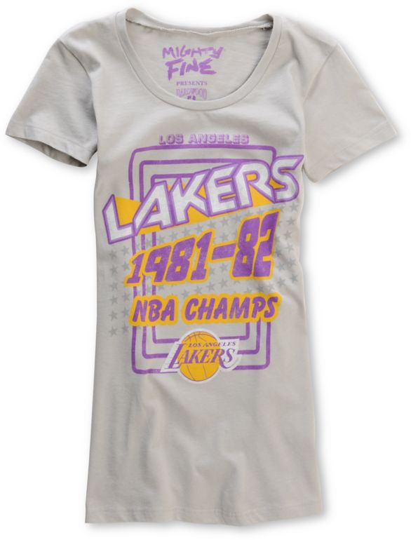 Mighty Fine Girls Grey Lakers NBA Champs Tee Shirt