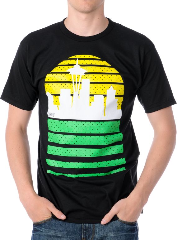 Casual Industrees Sea Skyline Black Tee Shirt