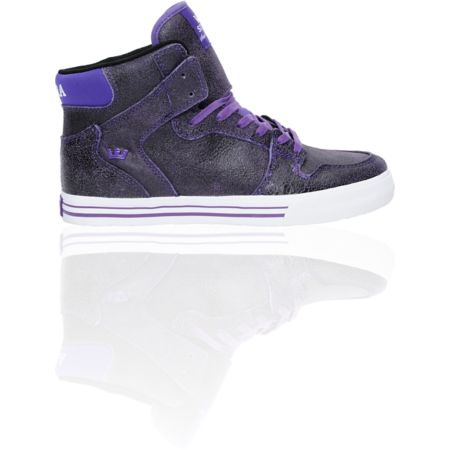 Supra Vaider Stevie Williams Purple Cracked Leather Skate Shoe
