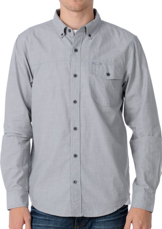 LRG Research Control Grey Woven Shirt