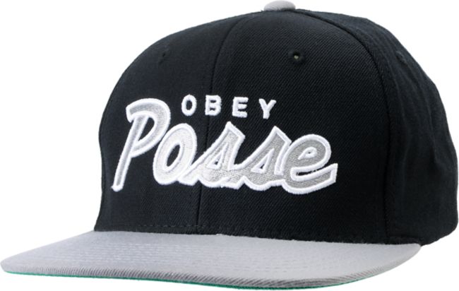 Obey Posse Black Snapback Hat