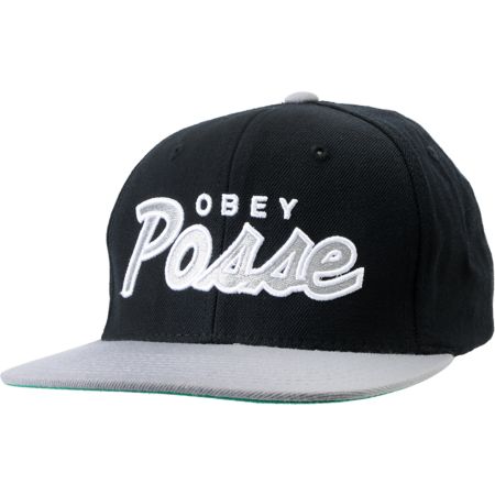 Obey Posse Black Snapback Hat