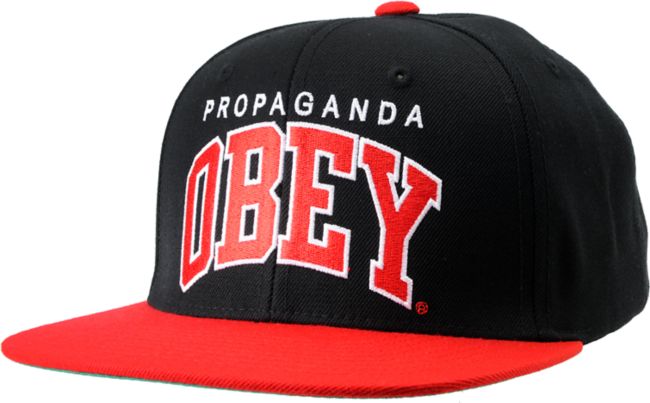 Obey Throwback Black & Red Snapback Hat