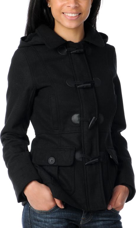 Fatal Charm Legacy Black Wool Toggle Peacoat