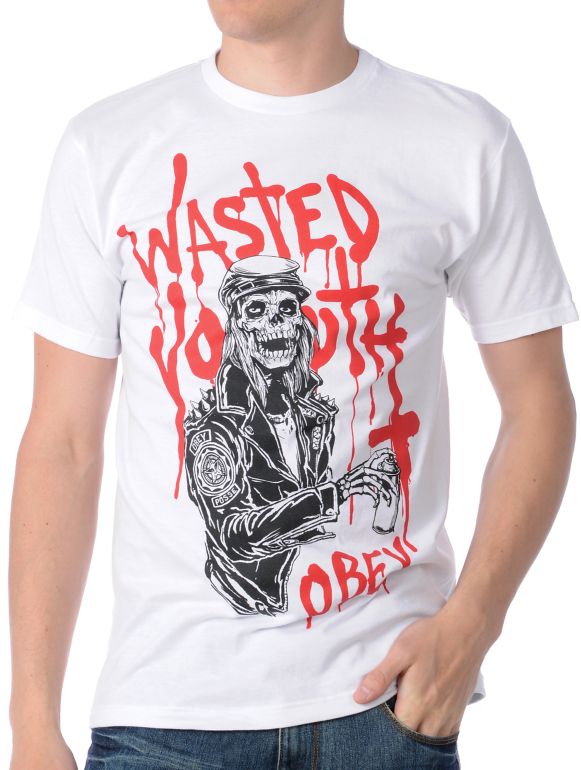 Obey Wasted Youth White Tee Shirt