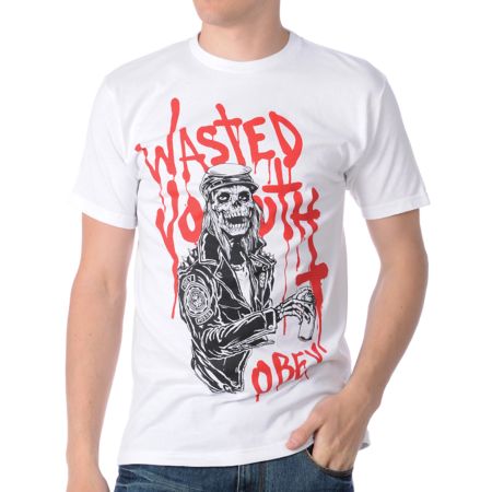 Obey Wasted Youth White Tee Shirt