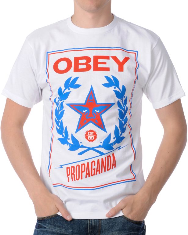 Obey Classic Crest White Tee Shirt