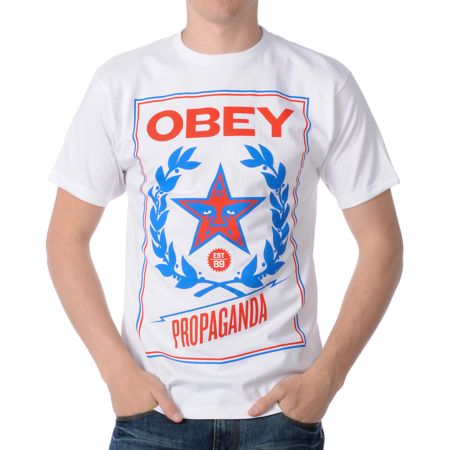 Obey Classic Crest White Tee Shirt
