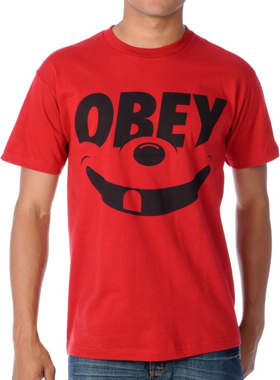 Obey Smile Red Tee Shirt