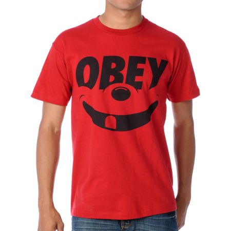 Obey Smile Red Tee Shirt
