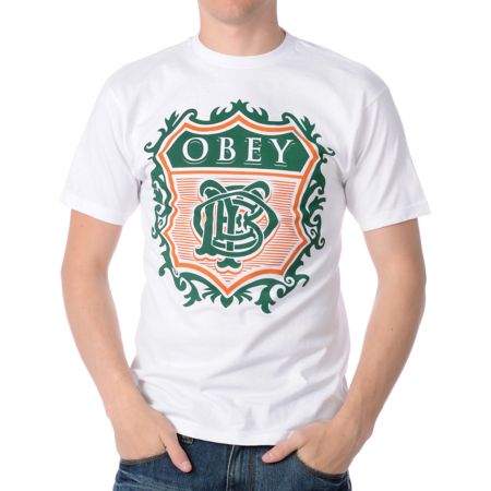 Obey Low Life Monogram White Tee Shirt