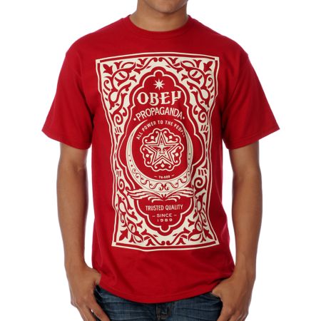Obey Moroccan Label Red Tee Shirt