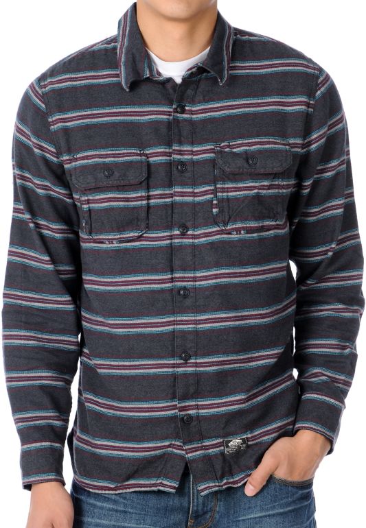 Vans Ruskin Charcoal Striped Flannel Shirt