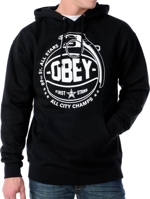 Obey Cant Jump Black Pullover Hoodie