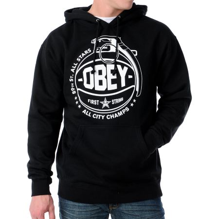 Obey Cant Jump Black Pullover Hoodie