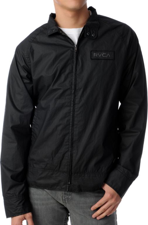 RVCA Union Street Black Waxed Canvas Jacket