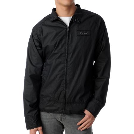 RVCA Union Street Black Waxed Canvas Jacket