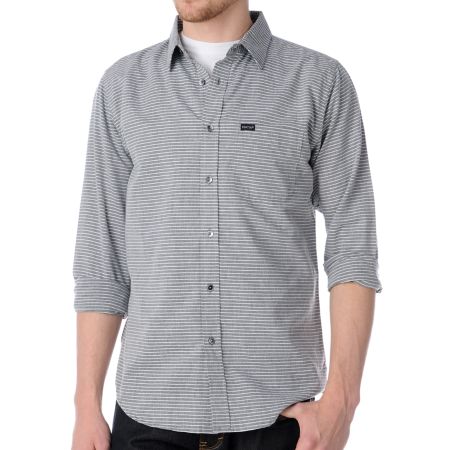 Matix Millpath Grey Pinstripe Long Sleeve Button Up Shirt 