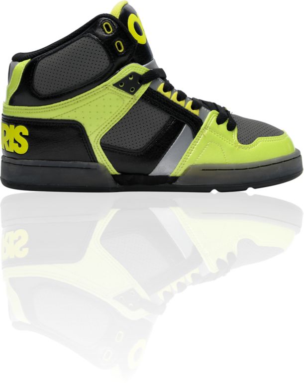 Osiris NYC 83 Black, Lime & Chrome Skate Shoe