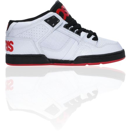 Osiris NYC 83 Mid White, Black & Red Skate Shoe