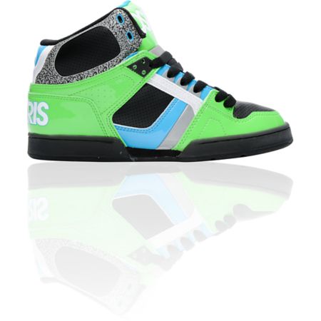 Osiris NYC 83 Lime, Black, & Cyan Skate Shoe