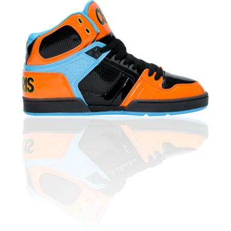 Osiris NYC 83 Orange, Black, & Blue Guys High Top Skate Shoe