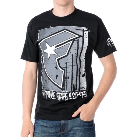 Famous Stars & Straps Power Lines BOH Black Tee Shirt
