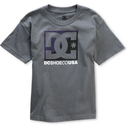 DC Boys Cross Star Charcoal Tee Shirt