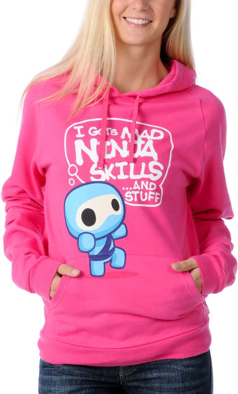 Bitter Sweet Girls Ninja Skills Pink Pullover Hoodie
