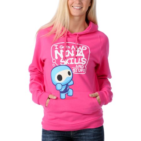Bitter Sweet Girls Ninja Skills Pink Pullover Hoodie